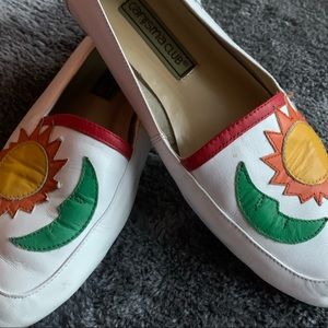 Vintage White Ladies Loafers, size 5.5